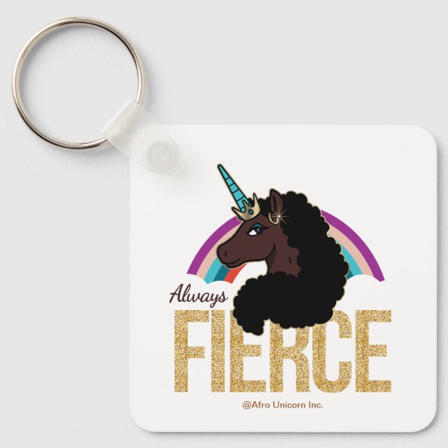 Afro Unicorn | Magical - Always Fierce Key Ring (Front)