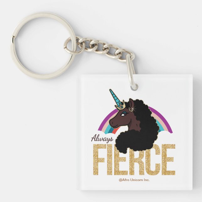 Afro Unicorn | Magical - Always Fierce Key Ring (Front)
