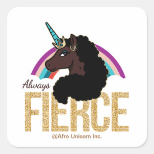 Afro Unicorn   Magical - Always Fierce Square Sticker