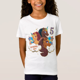 Afro Unicorn Magical Birthday Girl T-Shirt