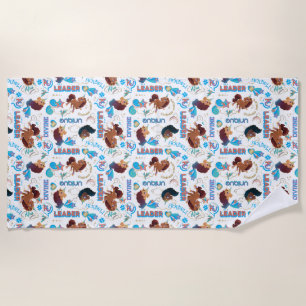 Afro Unicorn Magical Empowering Pattern Beach Towel