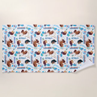 Afro Unicorn Magical Empowering Pattern Beach Towel