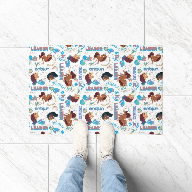 Afro Unicorn Magical Empowering Pattern Doormat (Indoor)