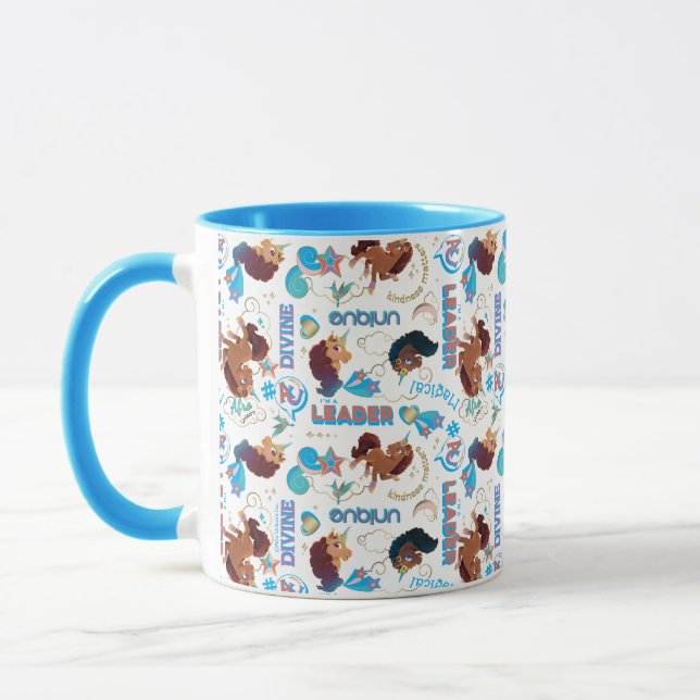 Afro Unicorn Magical Empowering Pattern Mug (Left)