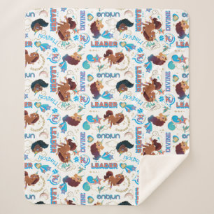 Afro Unicorn Magical Empowering Pattern Sherpa Blanket