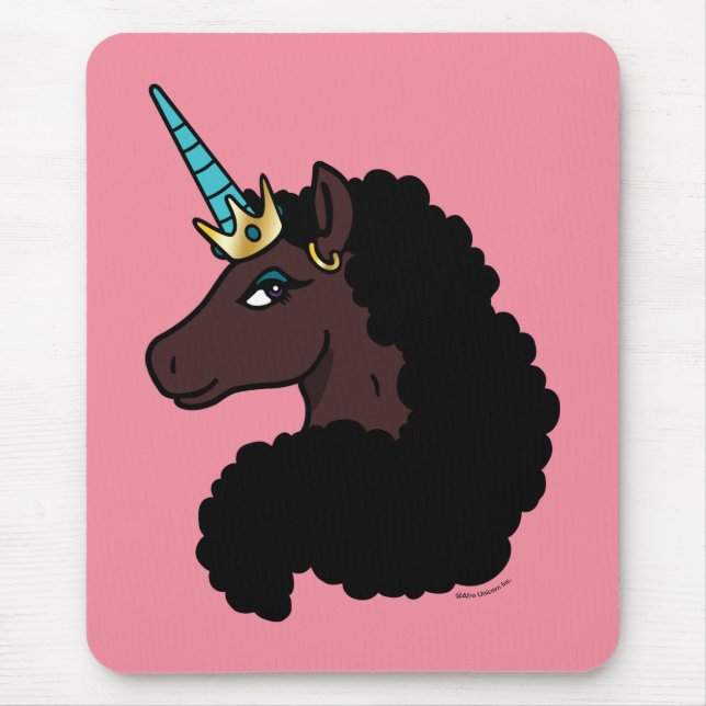 Afro Unicorn | Magical Mouse Mat (Front)