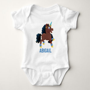 Afro Unicorn Magical Prancing Baby Bodysuit