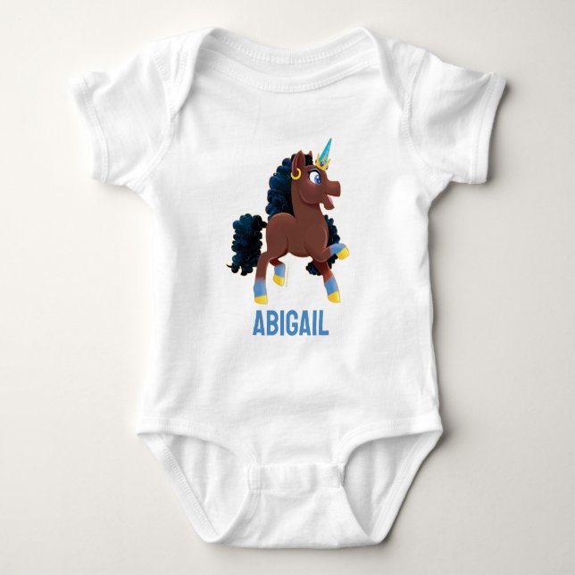 Afro Unicorn | Magical Prancing Baby Bodysuit (Front)