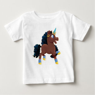Afro Unicorn   Magical Prancing Baby T-Shirt