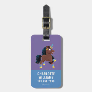Afro Unicorn Magical Prancing Luggage Tag