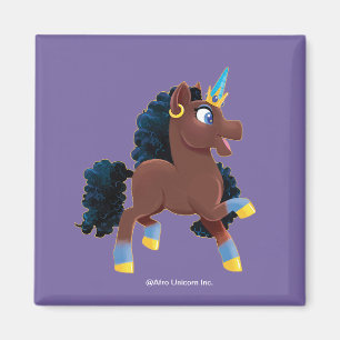 Afro Unicorn Magical Prancing Magnet