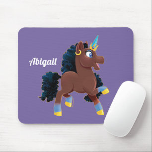Afro Unicorn   Magical Prancing Mouse Mat