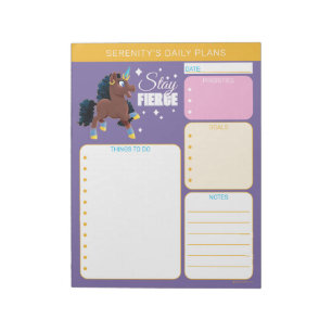 Afro Unicorn Magical Prancing Notepad