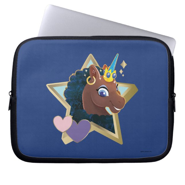 Afro Unicorn Magical Star Laptop Sleeve (Front)