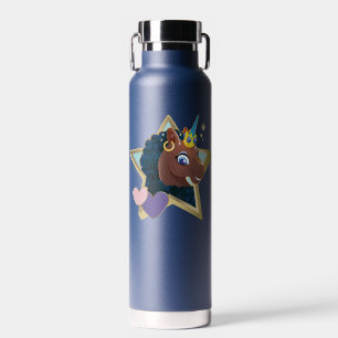 Afro Unicorn Magical Star Water Bottle