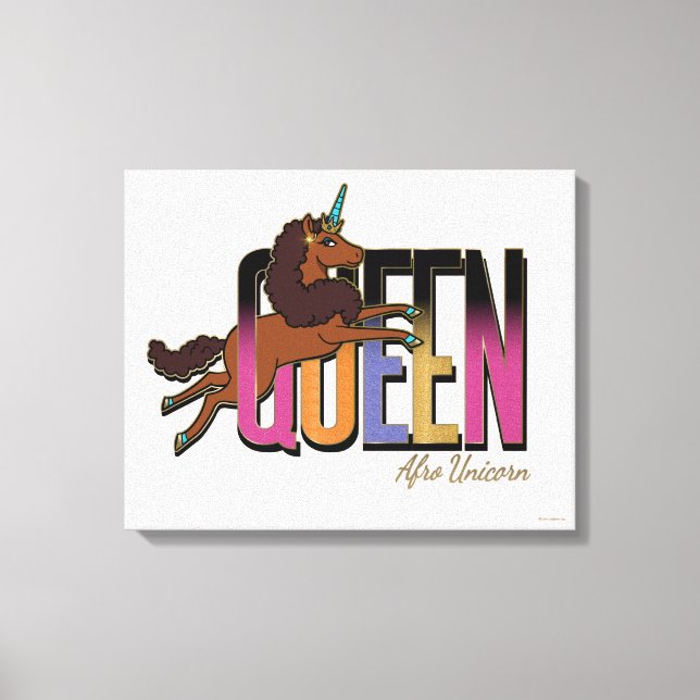 Afro Unicorn Queen Design Canvas Print (Front)