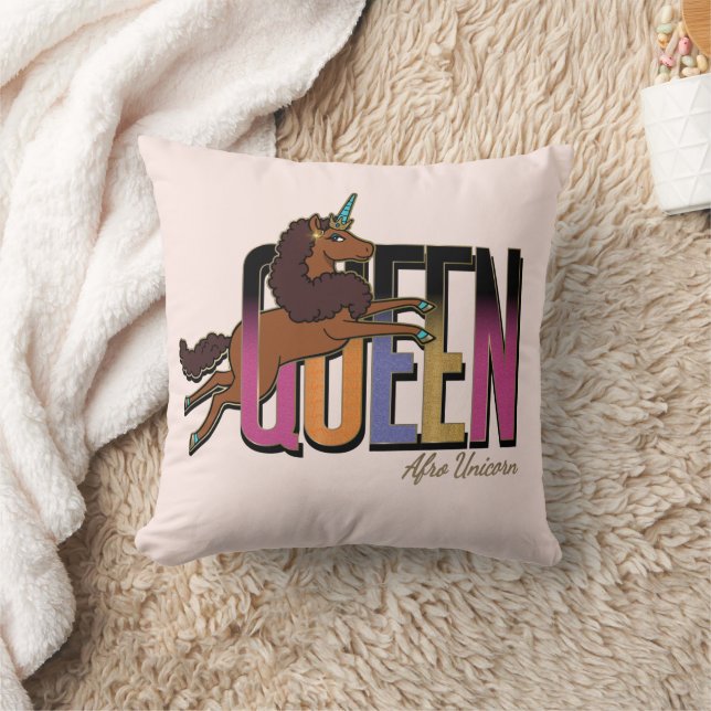 Afro Unicorn Queen Design Cushion (Blanket)
