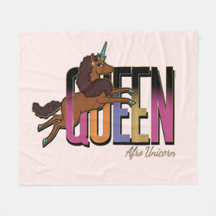 Afro Unicorn Queen Design Fleece Blanket