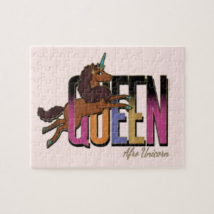 Afro Unicorn Queen Design Jigsaw Puzzle