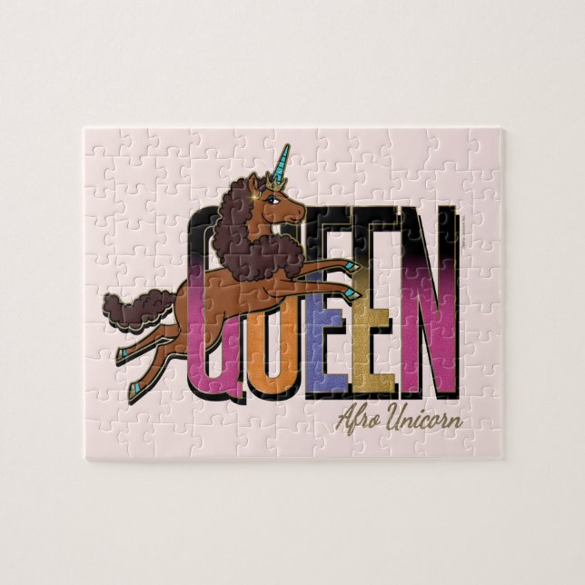 Afro Unicorn Queen Design Jigsaw Puzzle (Horizontal)
