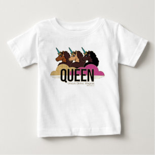 Afro Unicorn Queen Trio Design Baby T-Shirt