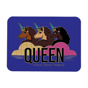 Afro Unicorn Queen Trio Design Magnet