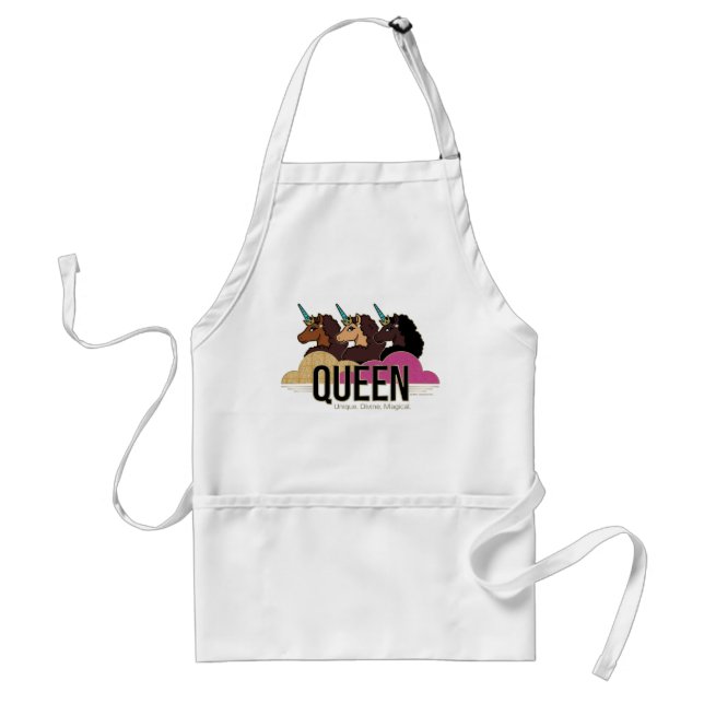 Afro Unicorn Queen Trio Design Standard Apron (Front)