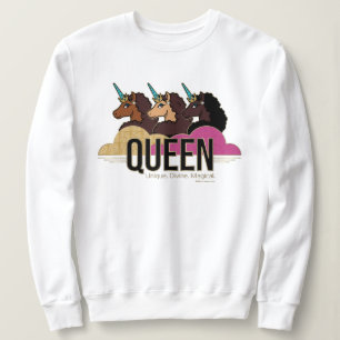 Afro Unicorn Queen Trio Design Sweatshirt
