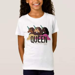 Afro Unicorn Queen Trio Design T-Shirt
