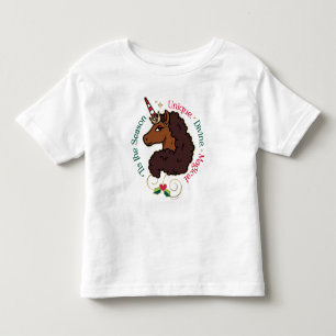 Afro Unicorn 'Tis the Season Holiday Unicorn Toddler T-Shirt