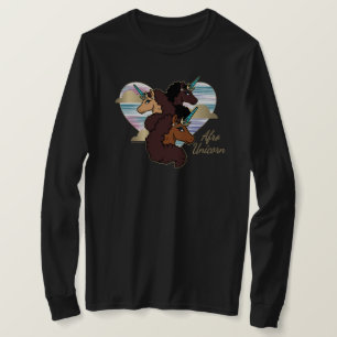 Afro Unicorn Trio Heart Design T-Shirt