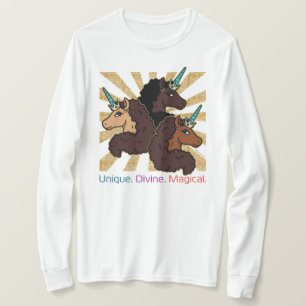 Afro Unicorn Trio: Unique, Divine, and Magical T-Shirt