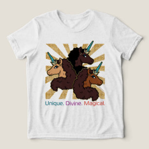 Afro Unicorn Trio: Unique, Divine, and Magical Tri-Blend Shirt