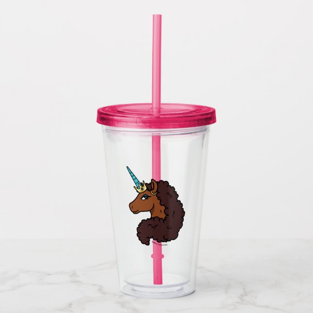 Afro Unicorn | Unique Acrylic Tumbler (Front)