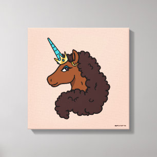 Afro Unicorn   Unique Canvas Print