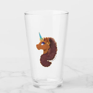Afro Unicorn Unique Glass