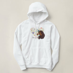 Afro Unicorn   Unique Heart Design Hoodie