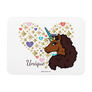 Afro Unicorn Unique Heart Design Magnet