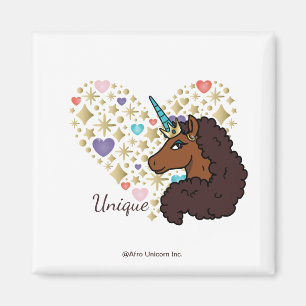 Afro Unicorn Unique Heart Design Magnet