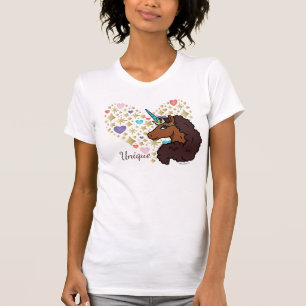 Afro Unicorn   Unique Heart Design T-Shirt
