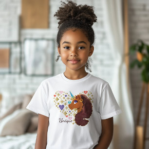 Afro Unicorn   Unique Heart Design T-Shirt