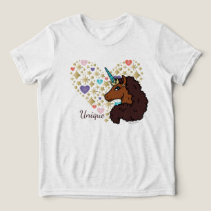 Afro Unicorn   Unique Heart Design Tri-Blend Shirt