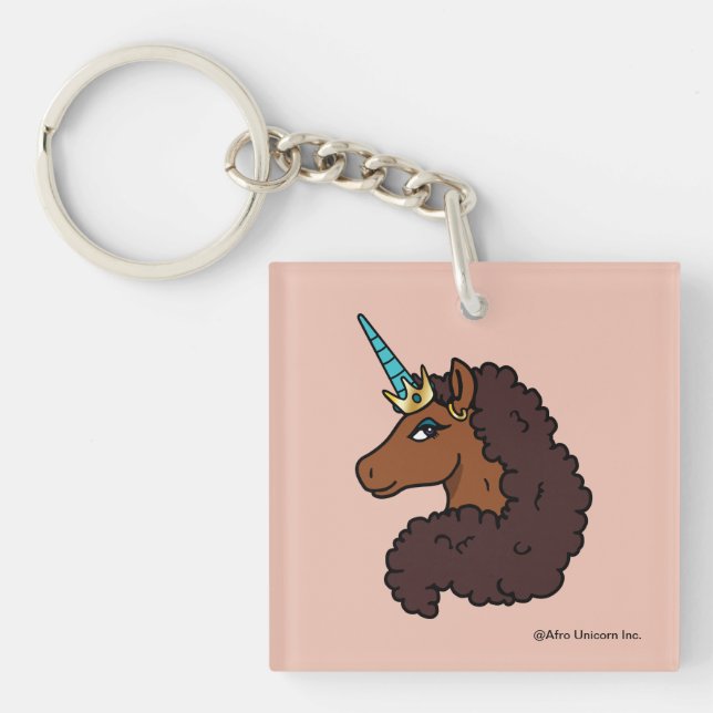 Afro Unicorn | Unique Key Ring (Front)