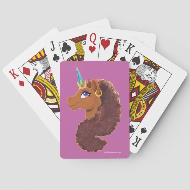 Afro Unicorn | Unique Playing Cards (Back)