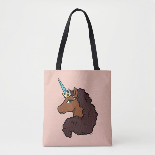Afro Unicorn | Unique Tote Bag (Front)