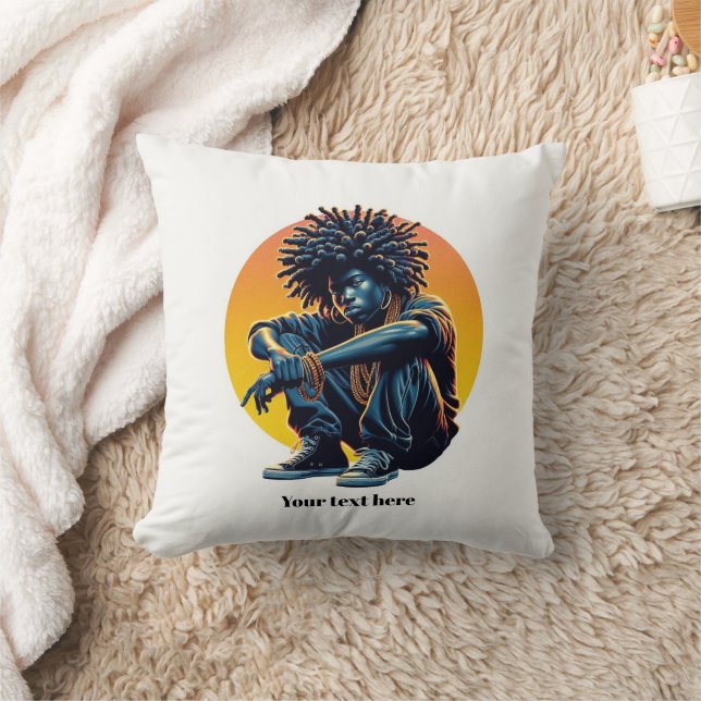 Afro Urban Cool – Bold Street Style Art Illustrati Cushion (Blanket)
