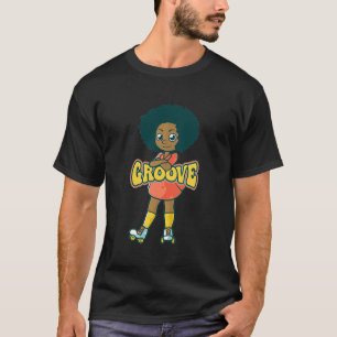 Afro vintage roller skater girl for 70s quad rolle T-Shirt