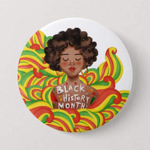Afro Woman   Black History Month 7.5 Cm Round Badge