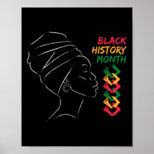 Afro Woman Black History Month Color Men Women Wom Poster