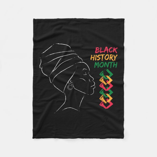 Afro Woman Black History Month Colour Men Women Wo Fleece Blanket (Front)